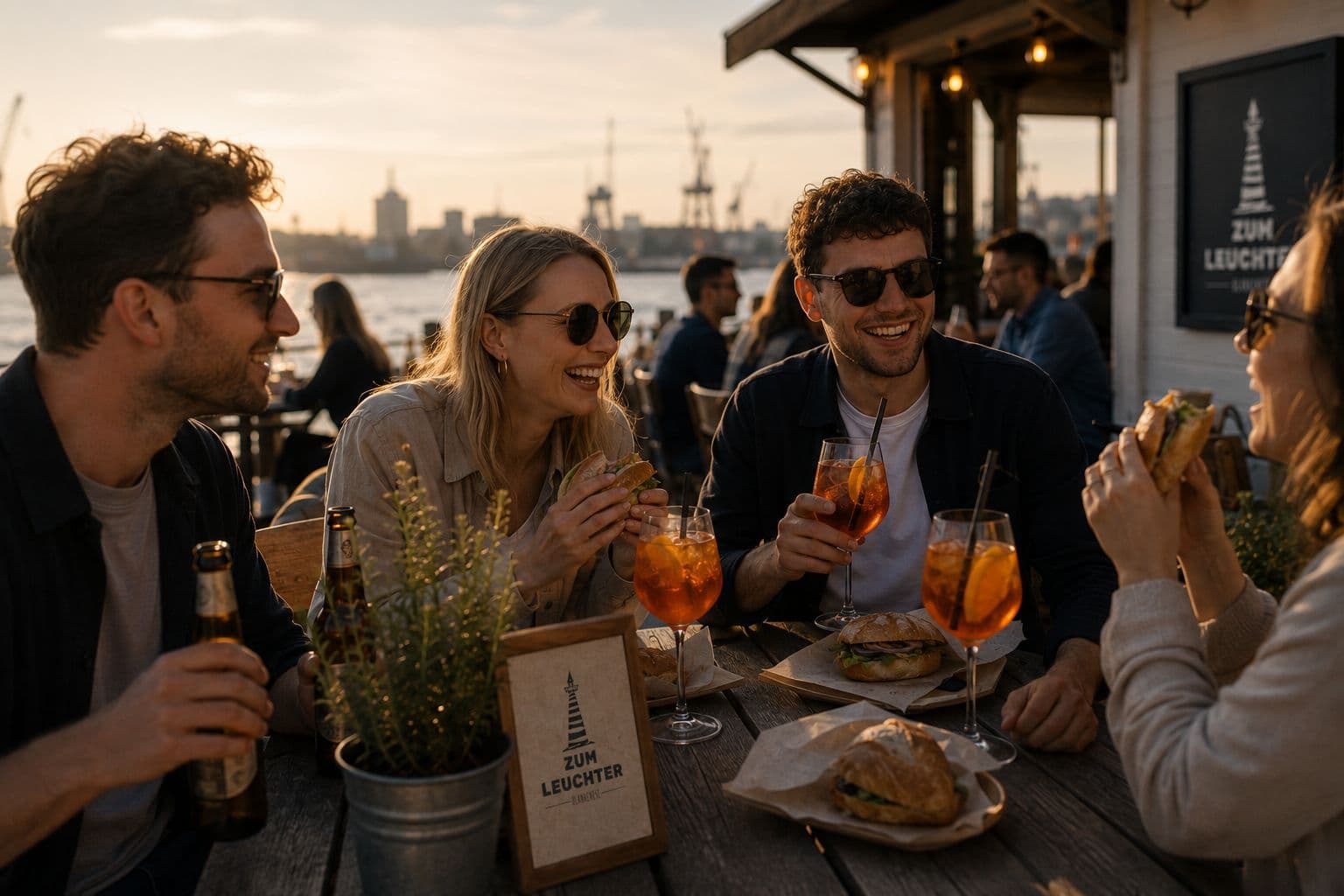 Gäste auf der Terrasse mit Aperol Spritz