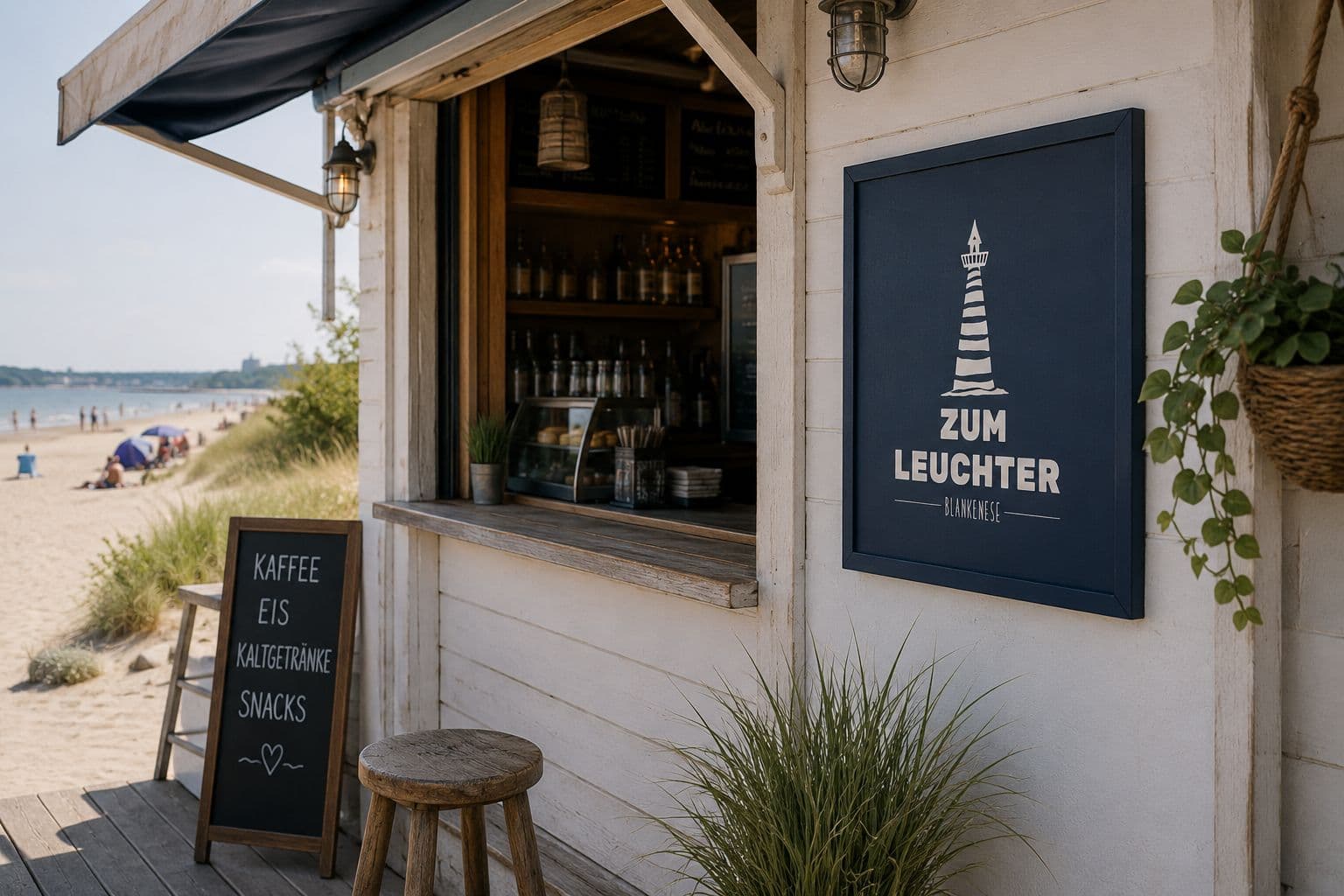 Der Kiosk Zum Leuchter am Elbstrand